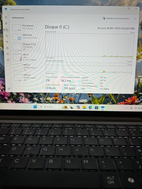 HP ELITEBOOK 8 G1i 14 Ultra 7 255U  14'' 16RAM 512SSD INTEL R GRAPHICS BATTERIE 98% CYCLE 46 ETAT NEUF  GARANTIE 06 MOIS A2-4