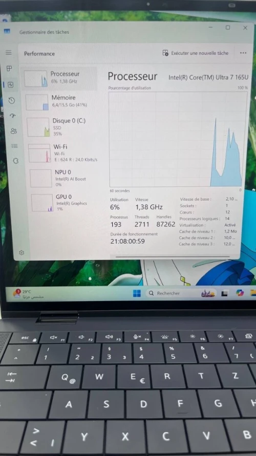 DELL LATITUDE 9450 2IN 14'' 2K Ultra 7 165U 16RAM 512SSD INTEL R GRAPHICS BATTERIE 100% NEUF