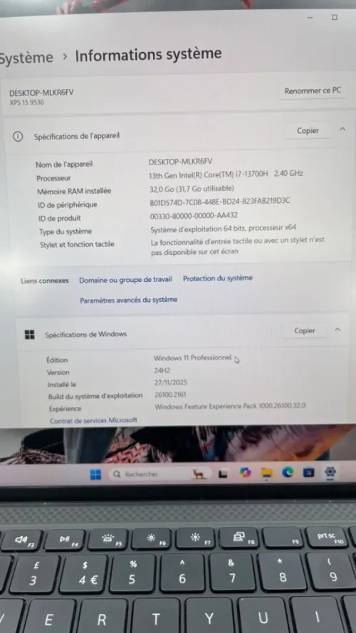 DELL XPS 15 9530 i7-13TH PROCESSEUR H 32RAM 1TB SSD RTX 4050 06GB DÉDIÉE