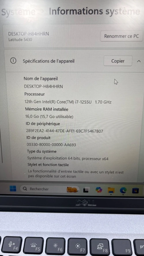 DELL LATITUDE 5430  I7-12TH 16RAM 512 SSD 14'' FHD BATTERIE + 5 HEURES  INTEL IRIS XE