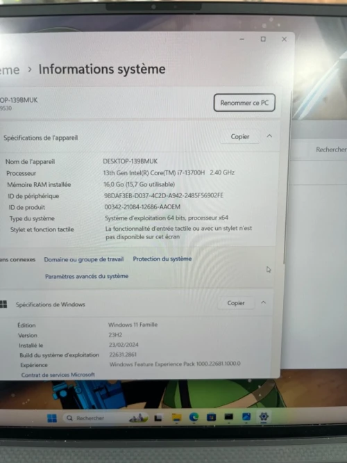 DELL XPS 9530 I7-13TH 15.6'' 16RAM 1TBSSD ARC A370M 08GB DEDIEE  BATTERIE  98% PRODUIT NEUF 