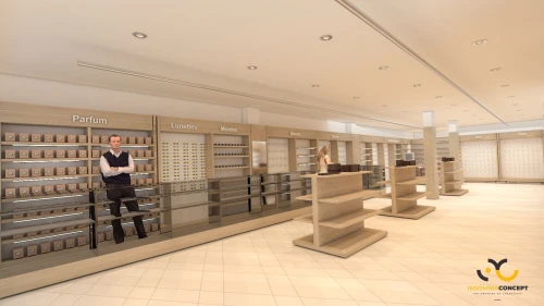 Aménagement et agencement de Showroom, Pharmacie, Magasin...