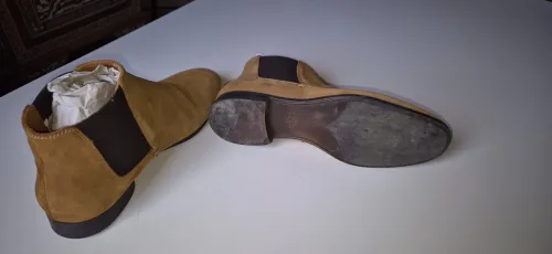 Bottines en Cuir pour Homme Marron Zara Taille 39, Portées Une Seule Fois