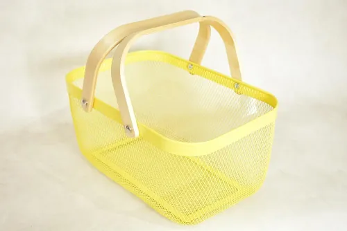 PANIER A FRUIT RECT GM JAUNE  3851-4/J