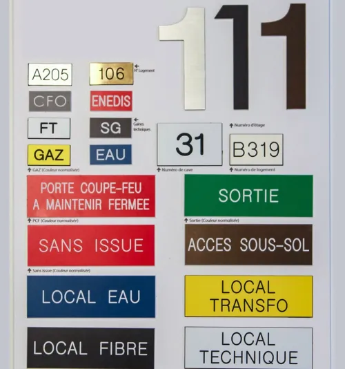 plaque signalitique affichage porte