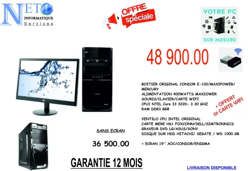 PC BUREAU BUREAUTIQUE/ PROFFESSIONNELS ET GAMERS