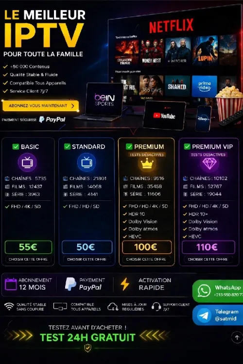 Les abonnements stable King365 & iptv premium vip