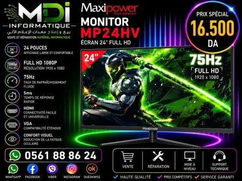 MAXIPOWER MP24HV  ÉCRAN 24" FULL HD 75Hz