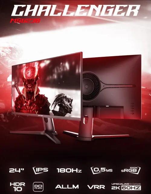 ECRAN Matos Challenger 180hz Fast IPS 0.5 ms GTG VRR & ALLM Playstation5/SeriesS/X 2K Upscaling 60Hz