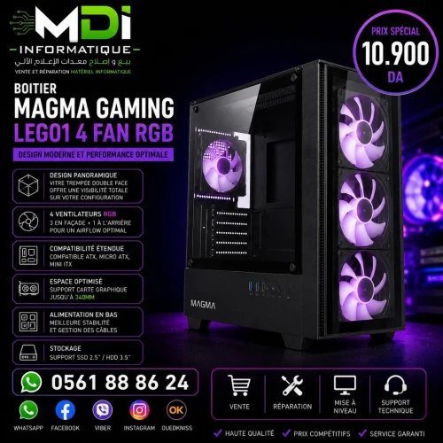 BOÎTIER MAGMA GAMING LEG01  4 FANS RGB