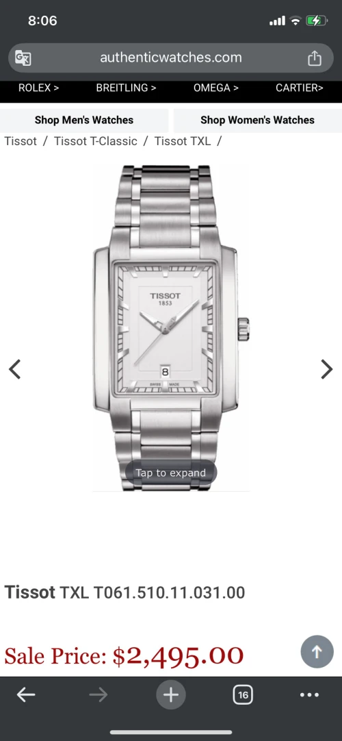 Tissot TXL Original pour Homme