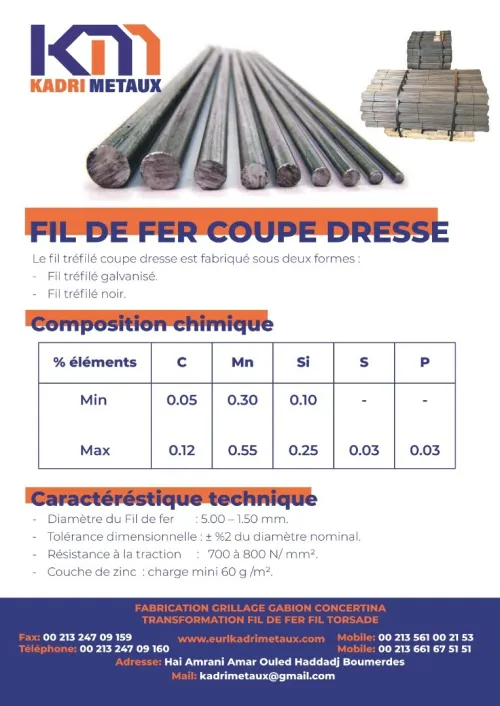 FIL DE FER COUPE DRESSE