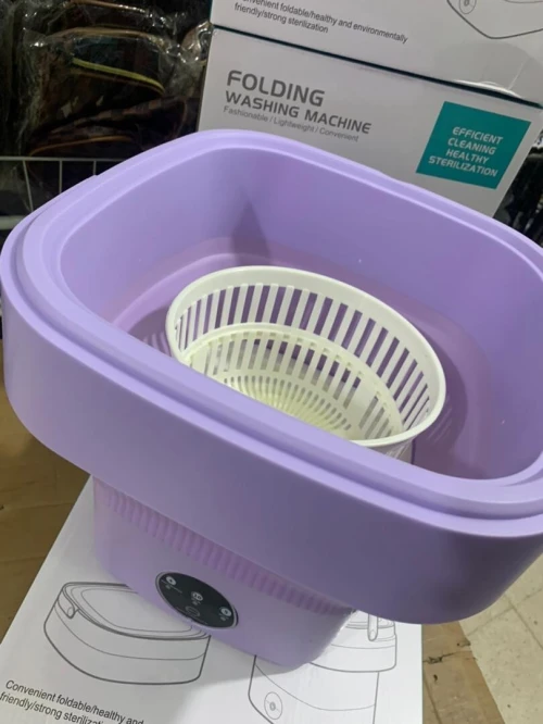 Mini Machine à Laver Pliable avec Fonction Déshydratation 