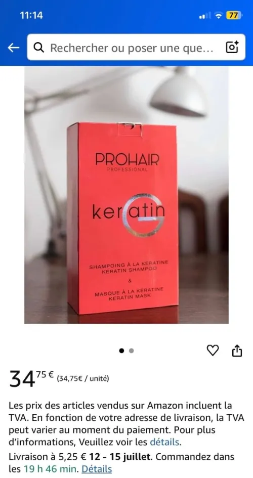 Lot Shampoing + Masque Kératine 