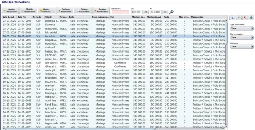 LOGICIEL DE SALLE DE FETES