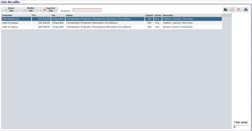 LOGICIEL DE SALLE DE FETES