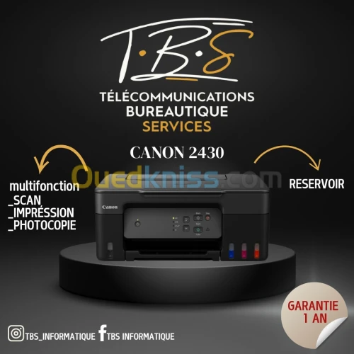 Canon PIXMA G2430 MF  3-en-1  Impression, numérisation et copie