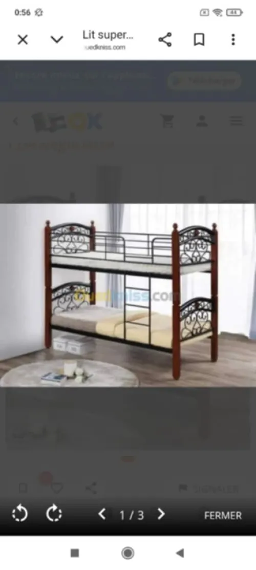 A vendre lit superposé avec table de nuit