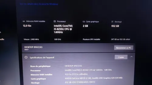 Lenovo IdeaPad v130 / i5 8e Gen / 12 Go RAM / Nvidia GeForce MX110 / 1 To HDD