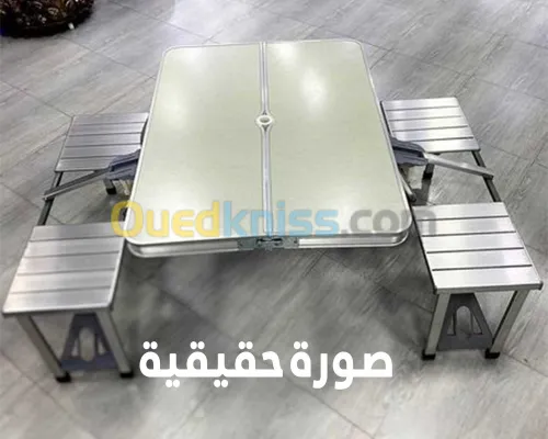 طاولة النزهات القابلة للطي بـ4 مقاعد - Table De Pique-Nique Pliable + Emplacement Parasol