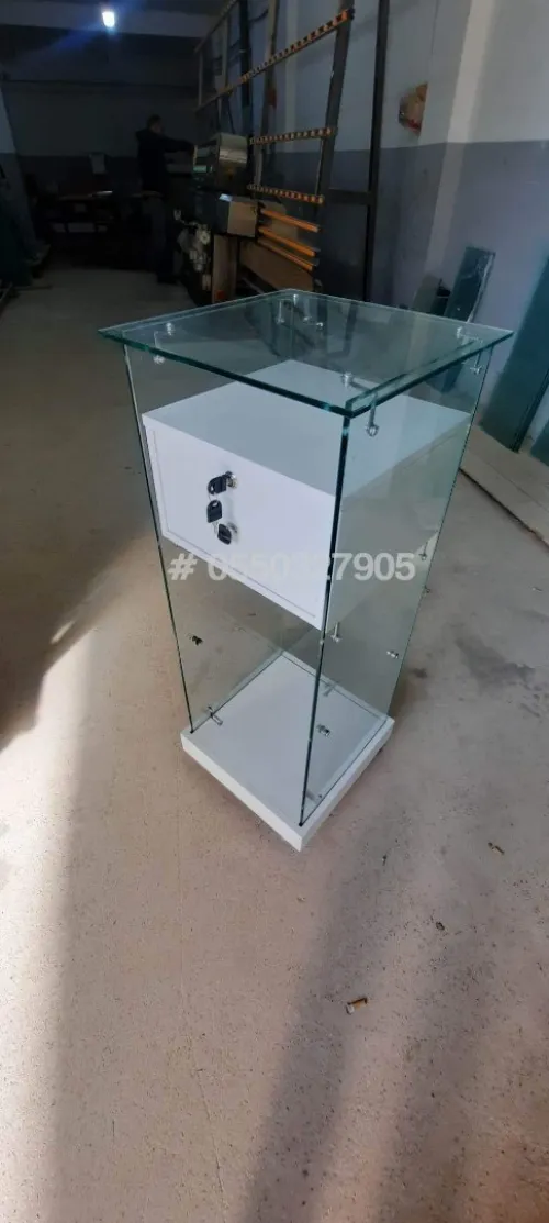 Armoire et comptoir d'exposition en verre 