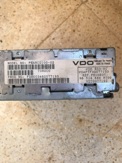 Autoradio CD origine VDO RD3-01 - Peugeot 206 - Berlingo - Partner