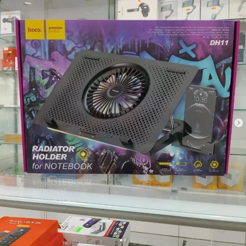 Support ultra fin avec 5 ventilateurs de refroidissement silencieux HOCO, pour ordinateur portable 