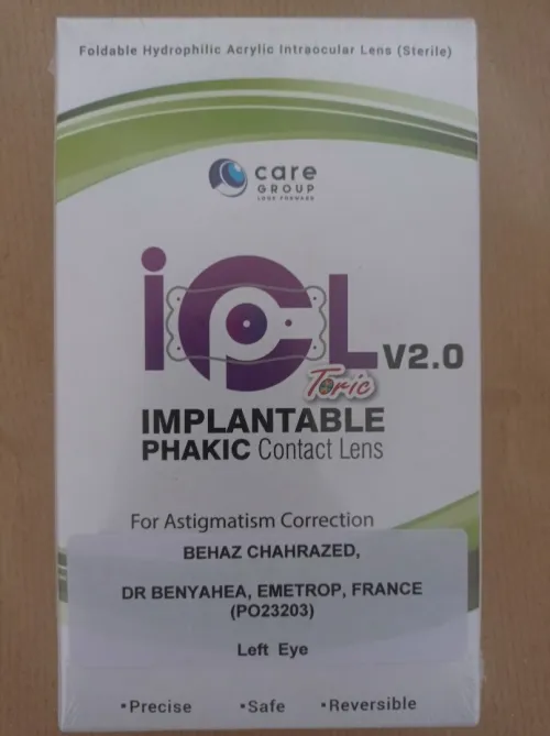 Implant phaque ICL (lentille correction astigmatisme)