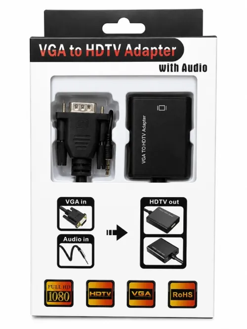 ADAPTATEUR VGA TO HDMI + AUDIO EN BOITE