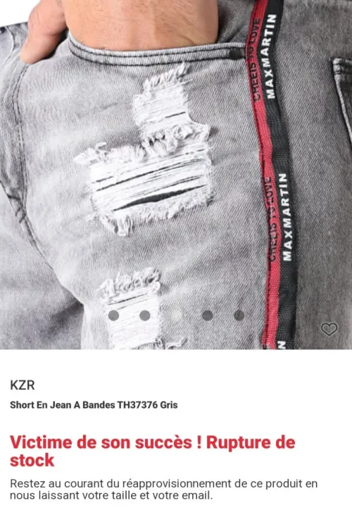 Short jeans kenzarro de France