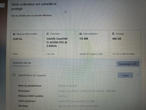 pc portable HP avec logiciel professionnel 