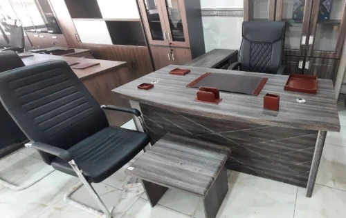 ensemble bureau de 6pcs (Bureau principale + 2 Armoire + Chaise + Retour de bureau + Table)
