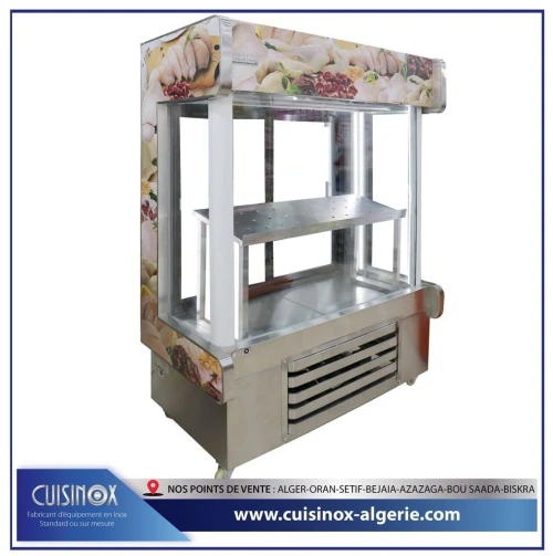 Vitrine de boucherie en inox
