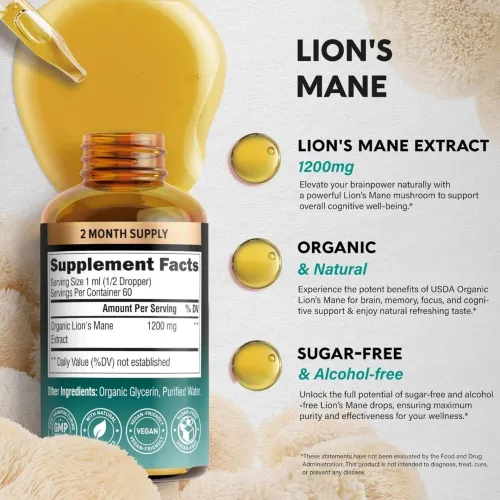 Lion's Mane - Extrait Liquide BIO - Made in USA