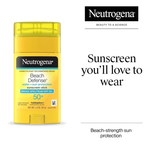 Neutrogena Crème Solaire En Stick Beach Defense FPS 50, Visage Et Corps 42g