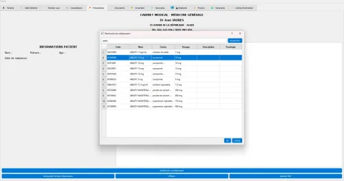 LOGICIEL GESTION DU CABINET MEDICAL