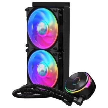 COOLER MASTER MASTERLIQUID PL240 FLUX - WATERCOOLING ARGB BLACK - INTEL ET AMD - 2 FAN LED 120MM
