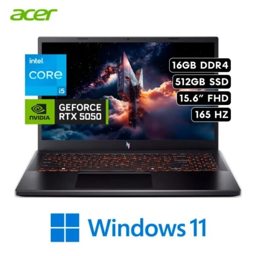 Acer Nitro V15 anv15-52-57BB Intel i5-13420H|16GB|RAM|512GB SSD|RTX 5050 8GB|15.6" FHD IPS 165Hz