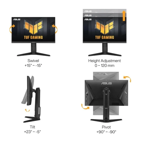 ASUS TUF GAMING VG249QL3A - 23.8" - 180HZ FHD - IPS - 1MS - FREESYNC & G-SYNC - AJUSTABLE - BLACK