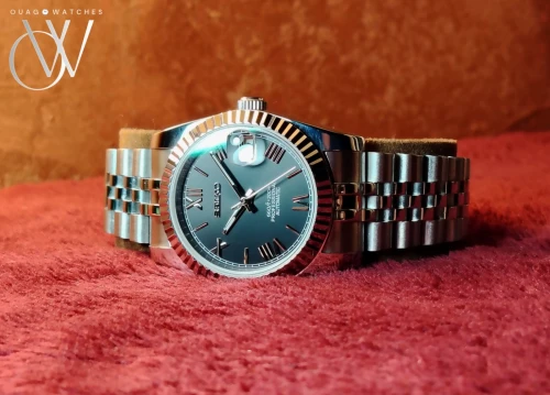 (Photos Réel) Seiko Mod Datejust Automatic Chiffres Romain