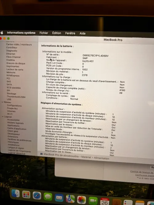 MacBook Pro 13 pouces (modèle 2019-15,4)
