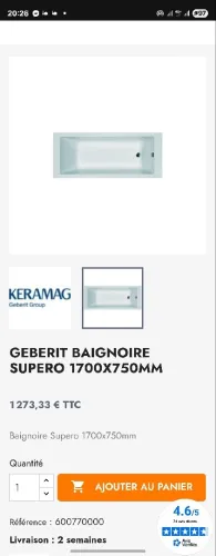 BAIGNOIRE GEBERIT 