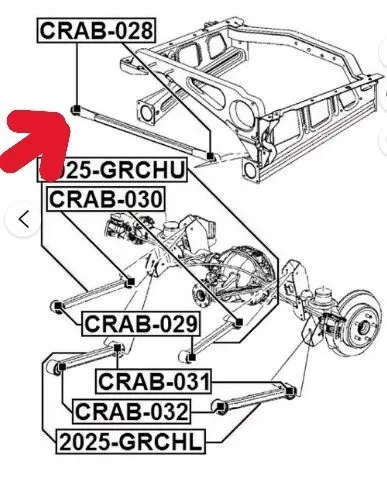 BRAS BARRE SUSPENSION AR JEEP GRAND CHEROKEE 3 ESSIEU AR BERCEAU