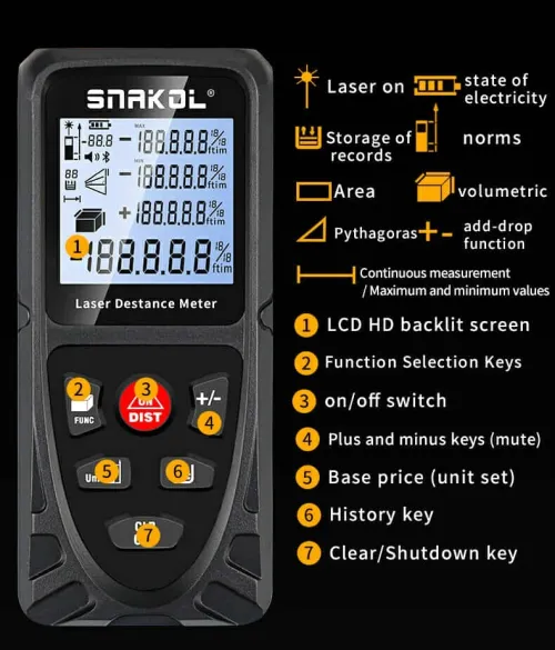 Mètre laser 120metre batterie rechargeable