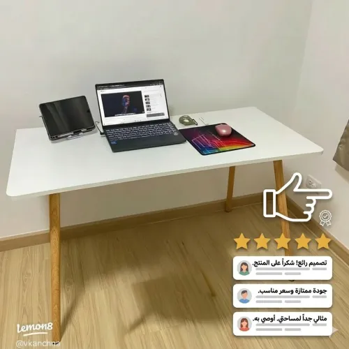 meilleure bureau 2026 style scandinave en mdf et bois hetre 120*60 hauteur 78 cm