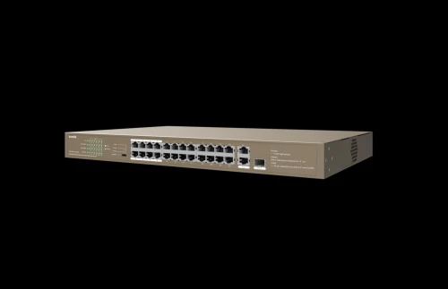Tenda TEF1126P-24-250W24FE+2GE/1SFP Rackable Switch  24-Port PoE