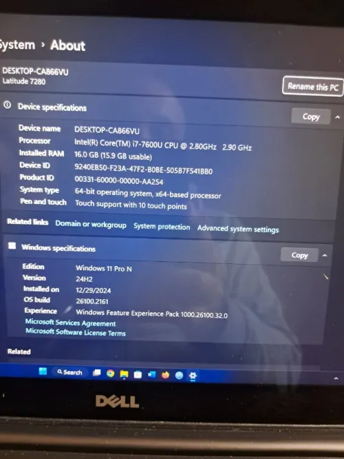 DELL Latitude 7280 i7 7Gen vpro  TACTILLE      16gb ram 256 GB SSD