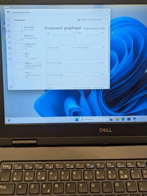 LAPTOP Dell Precision 7530 Workstation i5-8400H NVIDIA Quadro P3200 6Go 16gb 256gb 15.6 FHD