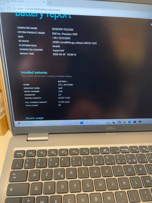 Dell Precision 3591 Workstation Ultra 7 165H 16GB 512GB NVME NVIDIA RTX 1000Ada 15.6" Tactile