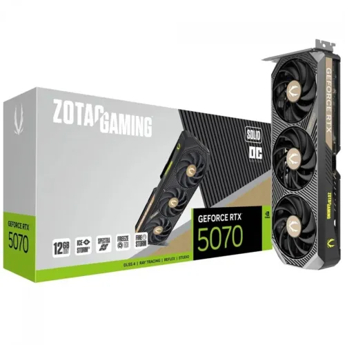 ZOTAC GAMING NVIDIA GeForce RTX 5070 12Go GDDR7 SOLID OC 3 FAN